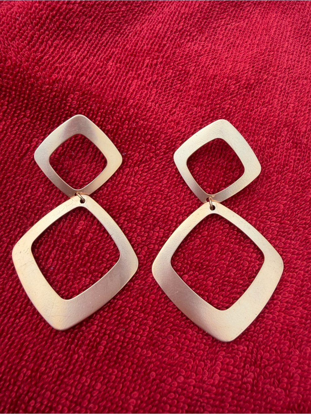 Gold -Tone Double Geometric Drop Earrings - Women Jewelry
